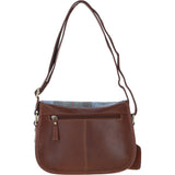 Elegant Ashwood Leather & Harris Tweed® Cloth Crossbody Bag Tan/Mcload: TW-27-02-TM