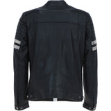 Men's Real Leather Biker Jacket With Stitch Detailings Black: AWM-NOVA2