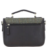 Ashwood Leather & Harris Tweed® Cloth Satchel Bag Brown/Green: TW-68-09-BG