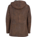 Trapper Mens Lamb Leather Hooded Jacket Brown 27: 162123