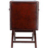 Luxury Genuine Leather Bar Cabinet Chestnut: LF-153