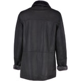 Luxury 4 Button Single Breasted  Sheepskin Coat Black: KE-223