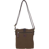 Fenland Canvas & Leather Crossbody Bag Brandy/green: FEN-753