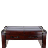 Luxury Real Leather Coffee Table Chestnut :lf-148