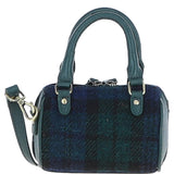 Ashwood Leather & Harris Tweed® Cloth X-Small Barrel Bag Green/Watch: TW-60-18-GW