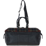 Ashwood Leather & Harris Tweed® Cloth Doctor Holdall Black/Green/Red: TW-42-07-BR