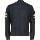 Ashwood Leather Biker Jacket with Bold Contrasting Stripe Black: AWM-NOVA