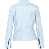 Leather Biker Jacket White: G 2131
