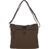 Fenland Canvas & Leather Crossbody Bag Brandy/green: FEN-754