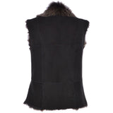 Reversible Toscana Suede Leather Gilet Black: KB-42