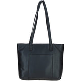 Designer Leather Shoulder Bag with Secure Zip Pocket Black: Bray