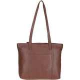Designer Leather Shoulder Bag with Secure Zip Pocket Cognac: Bray