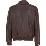 Real Leather Bomber Jacket With Brando Collar Antique Brown: Prime Bomber