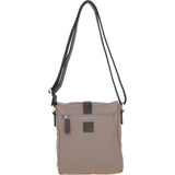 Fenland Canvas & Leather Crossbody Bag Mud/grey: FEN-753