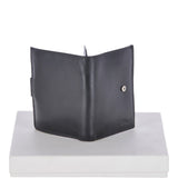 Vegetable Tanned Flip Side 6 card, ID & Coins Dual Bill fold Tab Leather Wallet Black : 1246-VT