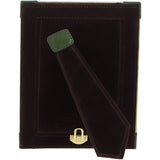 Exquisite Ashwood Leather Picture Frame (M) with Golden Accents Green: LF-122