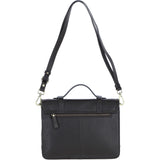 Elegance Satchel Leather Hangbag Brown: M-89