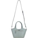 Leather Shoulder Bag with Detachable Crossbody Strap Sage: 64739