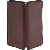 Premium Leather zip up Document Holder Chestnut: LF-173
