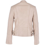 Leather Biker Jacket Cream: N-31