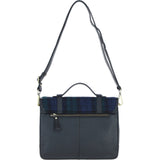 Ashwood Leather & Harris Tweed® Cloth Large Satchel Bag with Twist Lock Black/Watch: TW-35-03-BW