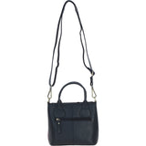 Ashwood Leather & Harris Tweed® Cloth Handbag with Removable Crossbody Strap Navy/Pink: TW-21-06-NP