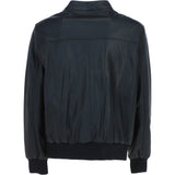 Men's Real Light Weight Leather Regular Fit Bomber Jacket Black: G Bomber