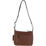 Ashwood Real Leather Top Zip Crossbody Bag 2 Tone Tan: 63931