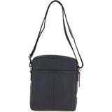 Mens Leather Messenger Bag Black: Logan