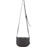 Ashwood Leather & Harris Tweed® Cloth Saddle Crossbody Bag with Twist Lock Brown/Mcload: TW-30-01-BM