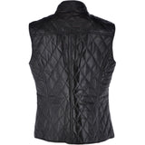 Diamond Quilted Leather Gilet Black: RIGDEN GILLET