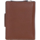 Ashwood Leather RFID Secure Wallet/Purse with Zip and Stud Closure Tan: X-30