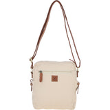 Fenland Canvas & Leather Crossbody Bag Tan/cream: FEN-752