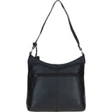 Chic Leather Shoulder Bag & Secure Zip Closure Black: Antrim