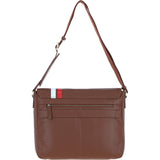 Gabicci Leather Messenger Bag with Striped Detail Tan: GB-64951