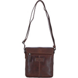 Ashwood Leather Medium Men's Buckle Crossbody Bag Chestnut: S-61