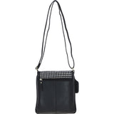 Ashwood Leather & Harris Tweed® Cloth Twist Lock Crossbody BagBlack/White: TW-31-012-BW
