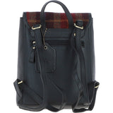 Ashwood Leather & Harris Tweed® Cloth Compact Backpack Black/Green/Red: TW-65-07-BR