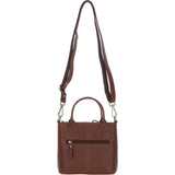 Ashwood Leather & Harris Tweed® Cloth Handbag with Removable Crossbody Strap Tan/Navy: TW-21-011-TN