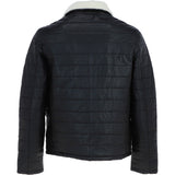 Ashwood Men’s Real Leather Puffer Jacket in Regular Fit with Faux Fur Collar Black: AWM-Puffer