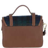 Ashwood Leather & Harris Tweed® Cloth Mini Satchel Bag with Twist Lock Tan/Watch: TW-32-04-TW