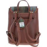 Ashwood Leather & Harris Tweed® Cloth Compact Backpack Tan/Mcload: TW-65-02-TM