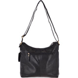 Vintage Two Pocket Leather Shoulder Bag Black – G21