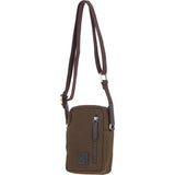 Fenland Canvas & Leather body Bag Brandy/Green: FEN-750