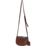 Ashwood Leather & Harris Tweed® Cloth Saddle Crossbody Bag with Twist Lock Tan/Mcload: TW-30-02-TM