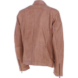 Mens Real Leather Biker Jacket Camel: AWM-Lent