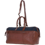 Ashwood Leather & Harris Tweed® Cloth Doctor Holdall Tan/Navy: TW-42-11-TN