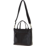 Versatile Ashwood Leather & Harris Tweed® Cloth Shoulder Bag Brown/Green: TW-22-09-BG