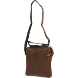 Tablet Friendly Small Vintage Leather Body Bag Tan: Patty