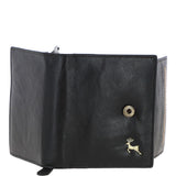 Women's Vintage Wash Leather Wallet Purse Black : G-41